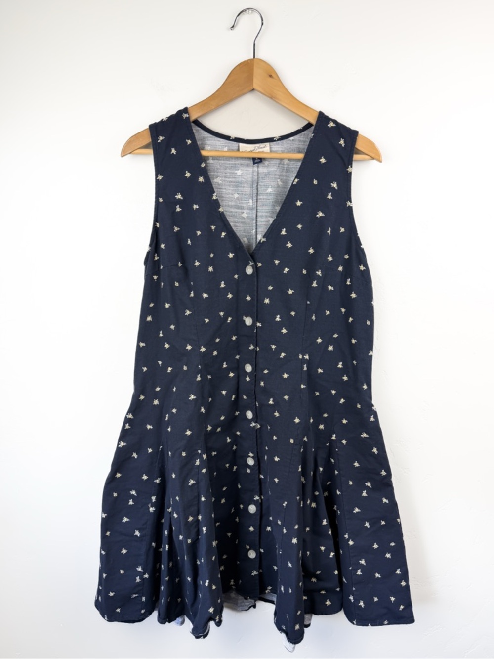 Universal Thread Navy Ditsy Floral Button Front Dress XL